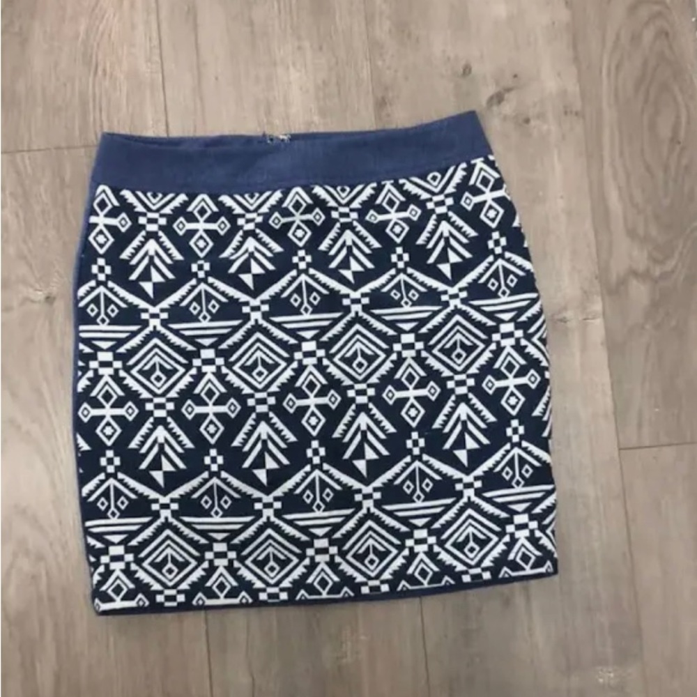 Blue Mini skirt Aztec pattern